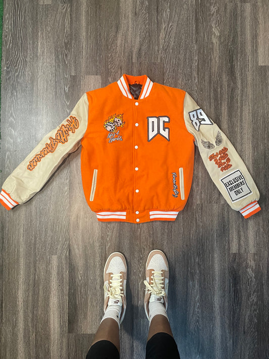 "3 steps ahead" ORANGE/CREAM VARSITY