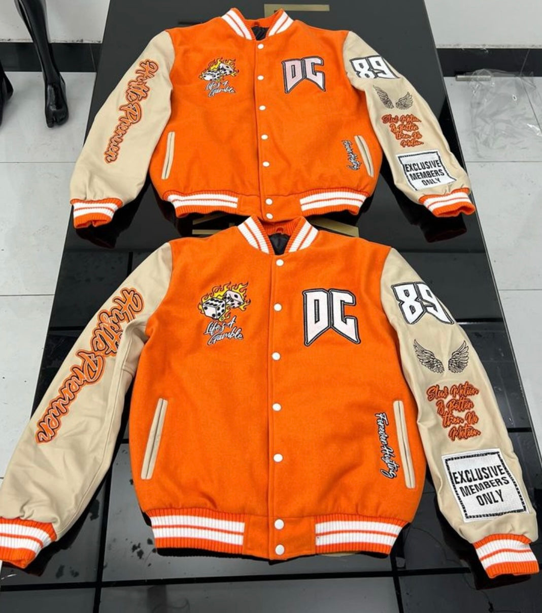 "3 steps ahead" ORANGE/CREAM VARSITY